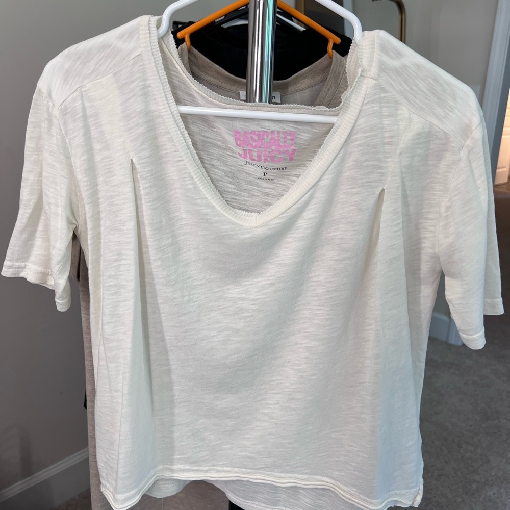 Juicy Couture Cream Tan Short Sleeve T-Shirt